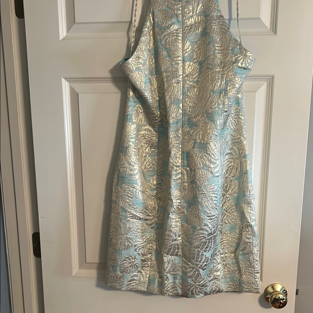 Turquoise and Silver Patterned Lilly Pulitzer Dre… - image 7